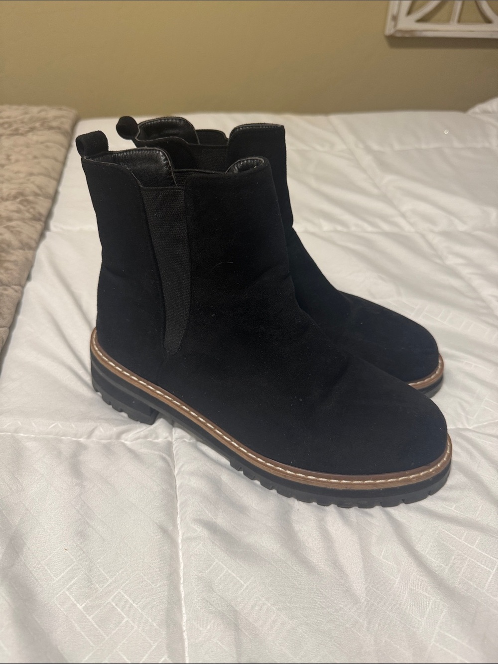 Sonoma Black Suede Chelsea Booties with Lug Sole